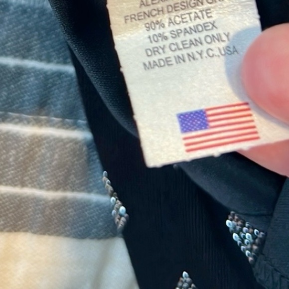 VTG Cach’e,Exquisite,Vintage Black & Silver,Open-Back Gown, Side Splits,6 - Picture 10 of 16